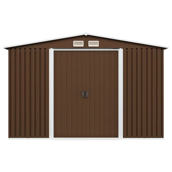 Puutarhan varastovaja ruskea 257x205x178 cm teräs - Puutarhavaja - Puutarhavajat - Home & Living