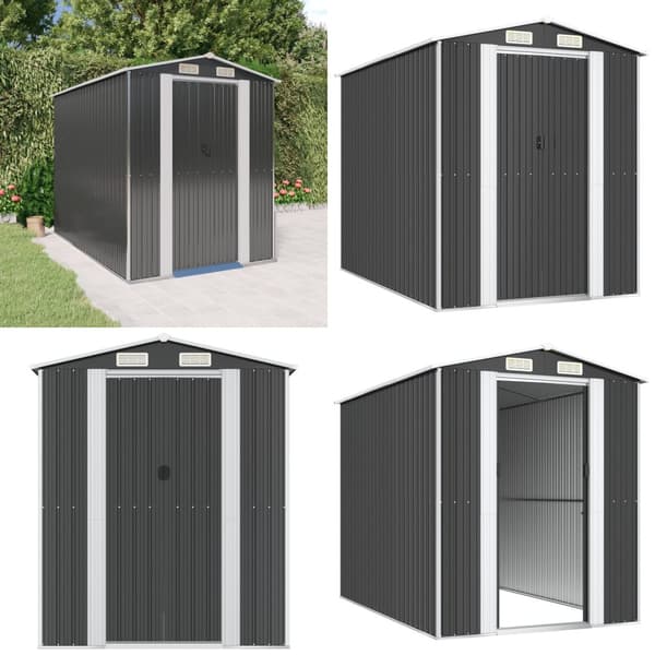 Haveskur 192x274x223 cm galvaniseret stål antracitgrå - Haveskur - Haveskure - Home & Living