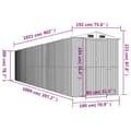Miniatyrbillede 9 af 9: Haveskur 192x1021x223 cm galvaniseret stål antracitgrå - Haveskur - Haveskure - Home & Living