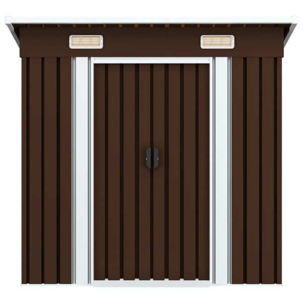 Opbevaringsskur til haven 194x121x181 cm stål brun - Haveskur - Haveskure - Home & Living