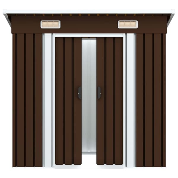 Opbevaringsskur til haven 194x121x181 cm stål brun - Haveskur - Haveskure - Home & Living