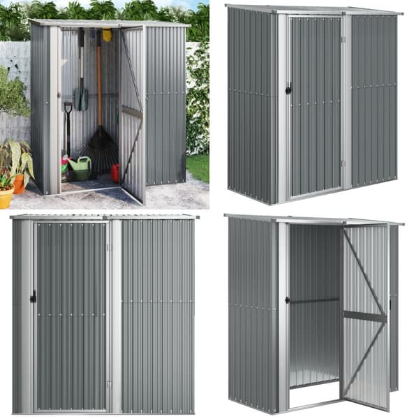 Trädgårdsskjul grå 180,5x97x209,5 cm galvaniserat stål - Trädgårdsskjul - Förrådsbod - Home & Living