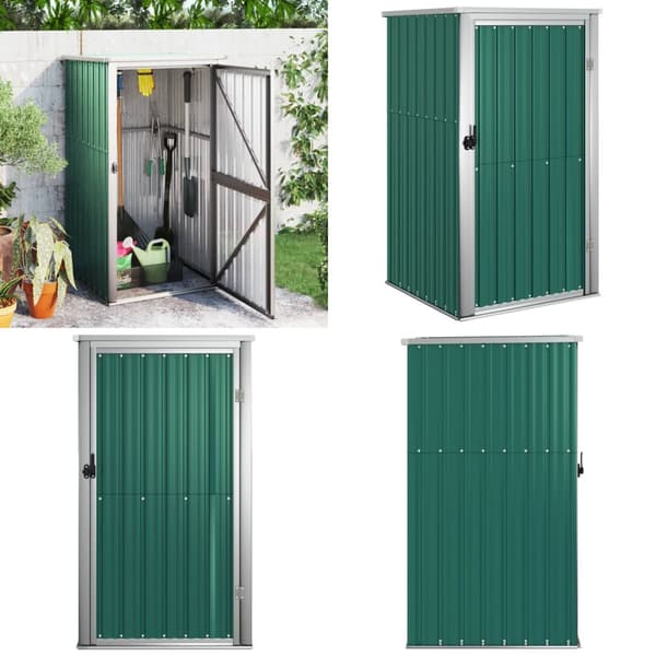 Redskabsskur til haven 88x89x161 cm galvaniseret stål grøn - Værktøjsskur - Værktøjsskure - Home & Living