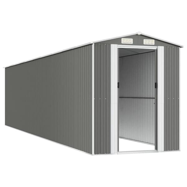 Haveskur 192x855x223 cm galvaniseret stål lysegrå - Haveskur - Haveskure - Home & Living