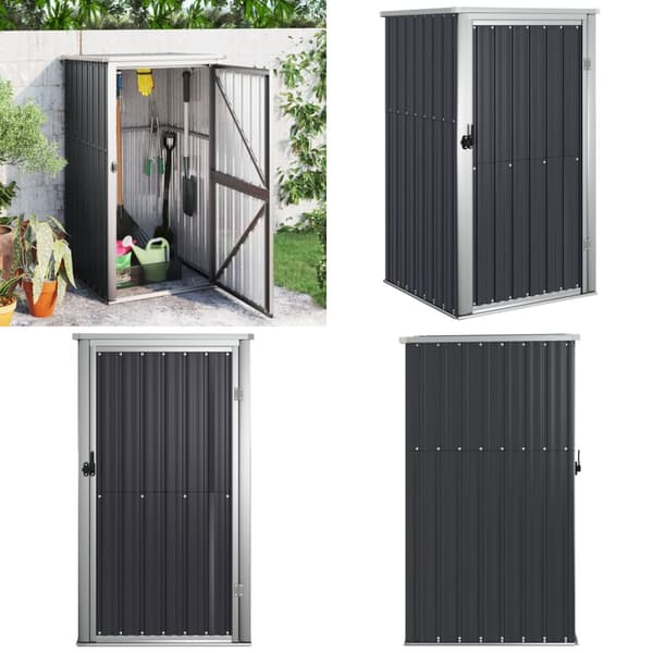 Redskabsskur til haven 88x89x161 cm galvaniseret stål antracit - Værktøjsskur - Værktøjsskure - Home & Living