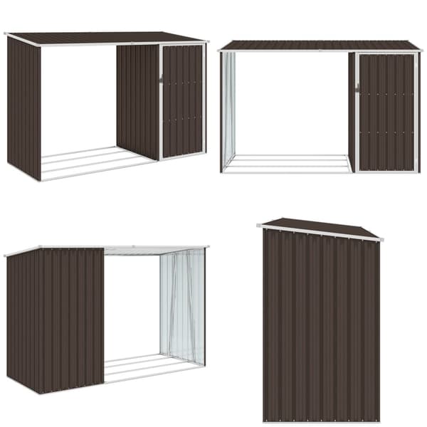Brændeskur 245x98x159 cm galvaniseret stål brun - Haveskur - Haveskure - Home & Living