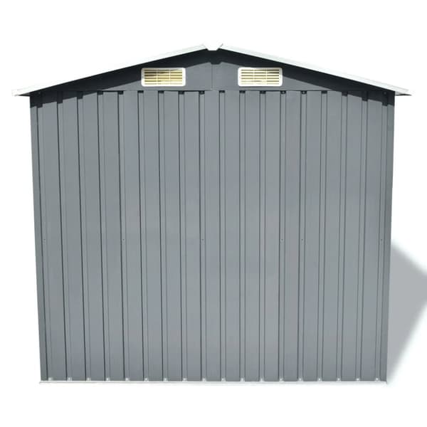 Förvaringsbod i metall grå 204x132x186 cm - Trädgårdsskjul - Trädgårdsbod - Home & Living