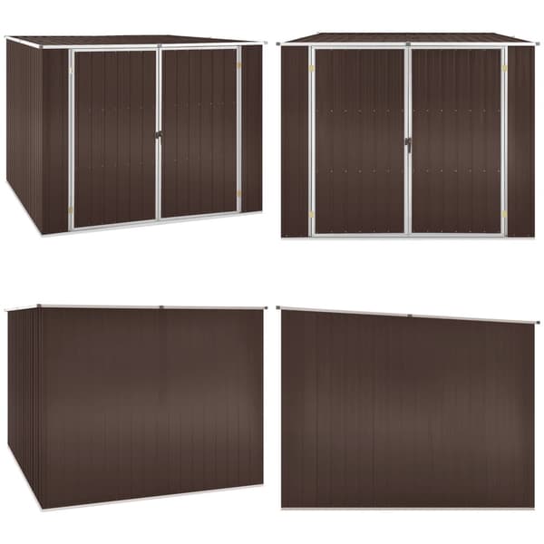 Haveskur 195x198x159 cm galvaniseret stål brun - Haveskur - Haveskure - Home & Living