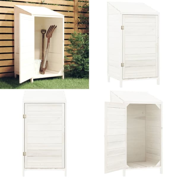 Haveskur 55x52x112 cm massivt grantræ hvid - Haveskur - Haveskure - Home & Living