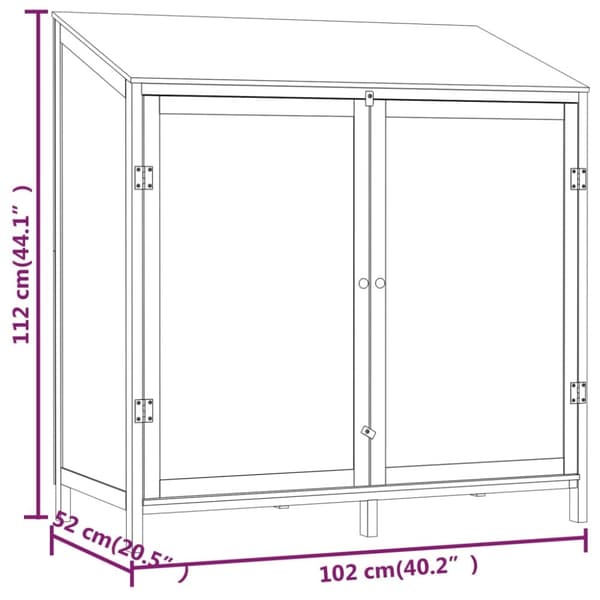 Haveskur 102x52x112 cm massivt grantræ antracitgrå - Haveskur - Haveskure - Home & Living
