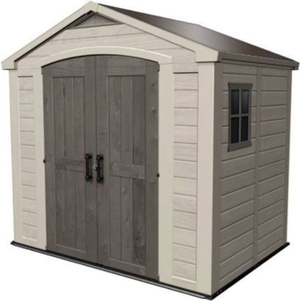 KETER Factor 4.45 trädgårdsförvaring, väderbeständig, Brun - 182 x 256.6 x 243 cm