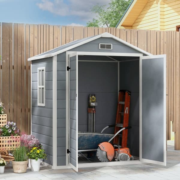 Rootz Metal Trädgårdsbod - Verktygsskjul - Cykelskjul - Låsbar dubbeldörr - Optimal ventilation - 1,80 x 1,30 x 2,10 m - Aluminiumram - Grå