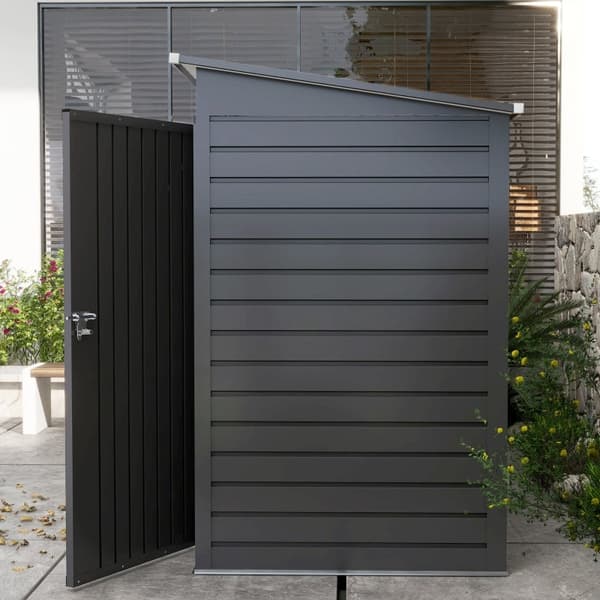 Rootz stålhaveskur - Værktøjsopbevaring - Udendørsskab - Galvaniseret stål - Sikker og organiser - Vejrbestandig - Nem montering - 249 cm x 121 cm x 1