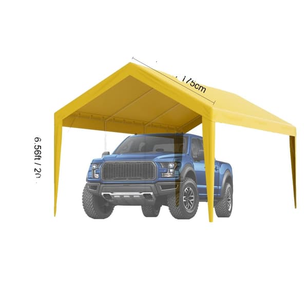 Carport Overtræk, Vandtæt PE Stof, UV50+ Beskyttelse, 10x20 ft, 13x20 ft,10-20 ft Hvid