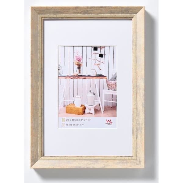 Plastram - Chalet - 40x50 cm - Svart, natur, blå, vit - Klart glas, tvättat