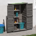 Miniatyrbild 1 av 2: Trädgårdsbod grå 83x57x140 cm massiv furu