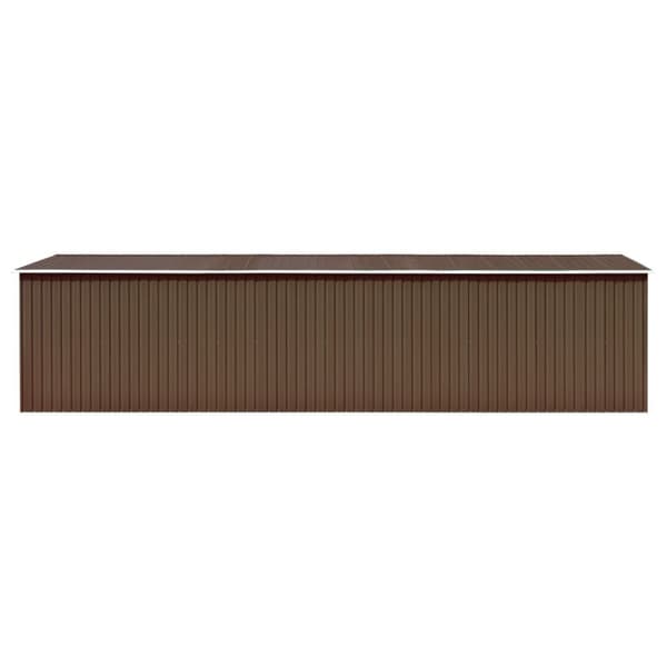Trädgårdsskjul brun 257x779x181 cm galvaniserat stål