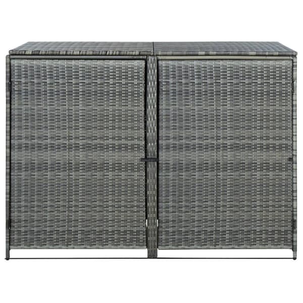 Skjul för 2 soptunnor konstrotting antracit 148x77x111 cm