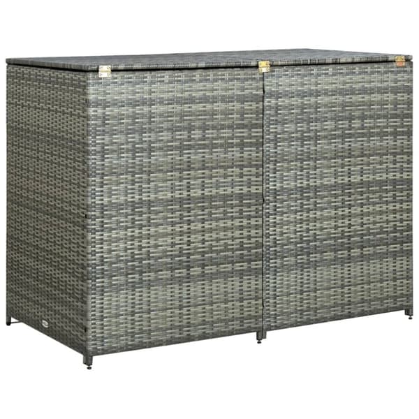 Skjul för 2 soptunnor konstrotting antracit 148x77x111 cm