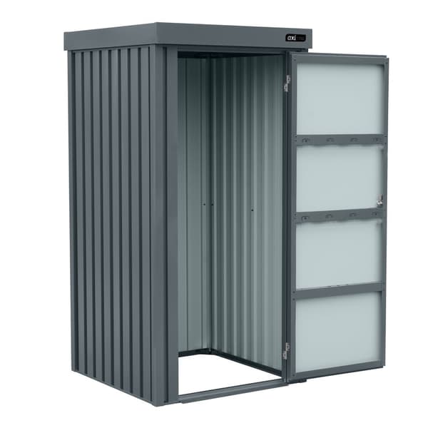 AXI | Trädgårdsskåp Hector, 1300L, 98 x 93 x 185 cm galvaniseret stål | Utomhusskåp, sluttande tak | Lås med 2 nycklar | Trädgårdsskåp