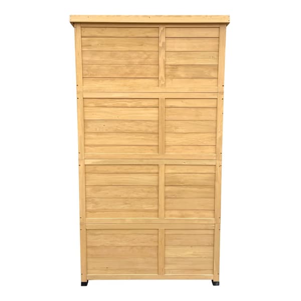 AXI Hugo Trädgårdsförvaringsskåp av trä i brunt | Trädgårdsskåp med 3 fasta hyllor | 85 x 52 x 174 cm