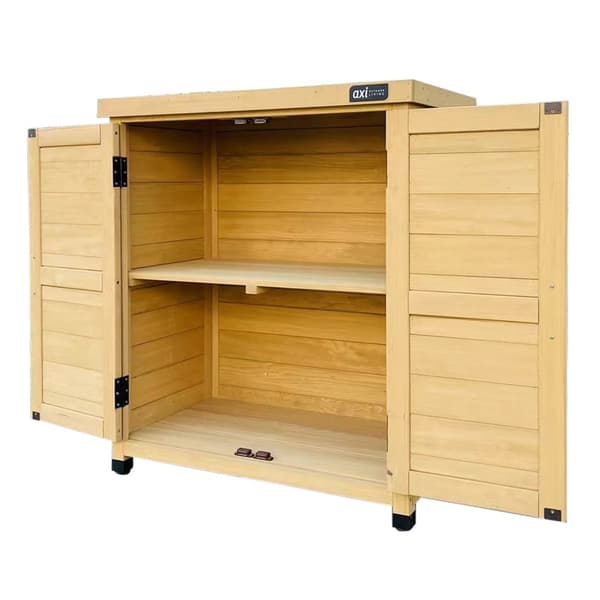 AXI Felix Trädgårdsförvaringsskåp av trä i brunt | Trädgårdsskåp med fast hylla | 80 x 45 x 93 cm