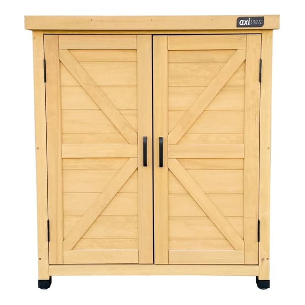 AXI Felix Trädgårdsförvaringsskåp av trä i brunt | Trädgårdsskåp med fast hylla | 80 x 45 x 93 cm