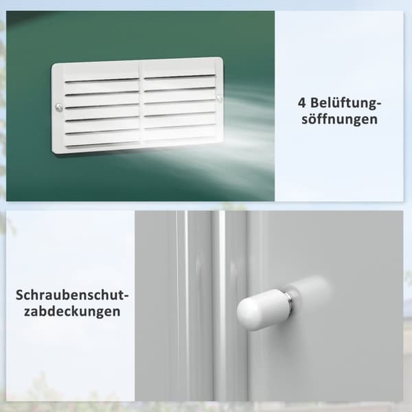 Rootz Weatherboof Garden Tool Shed - Opbevaringsskur - Udendørs skur - Fremragende ventilation - 340 cm x 386 cm x 200 cm