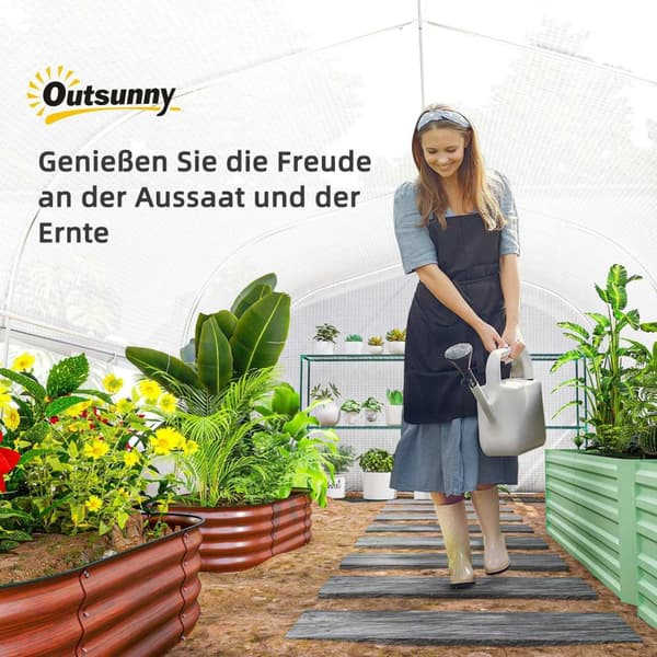 Rootz 6x3x2 M Greenhouse - Walk -in Garden House - Plant Shelter - UV Resistent - 595 cm x 300 cm x 200 cm