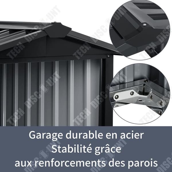 Metallgarage för robotgräsklippare med sadeltak 86×98×63cm Anti-sol och anti-regn gräsklippare antracit