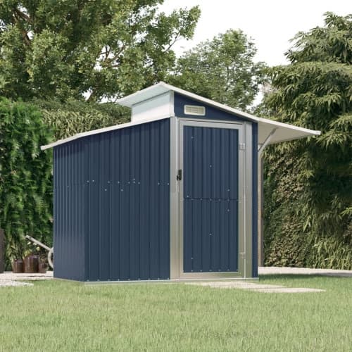 Trädgårdsskjul antracit 270x130x208,5 cm galvaniserat stål