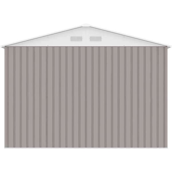 Metallförråd 7,06 m² - 277 x 255 x 202 cm - MERCURE - Inkluderar fästkitt, 2 skjutdörrar - Taupe