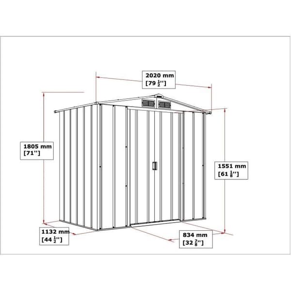 Trädgårdsskjul - Metall - DURAMAX - 2,47 m² - 0,33 mm - Antracit - DUECO64PR