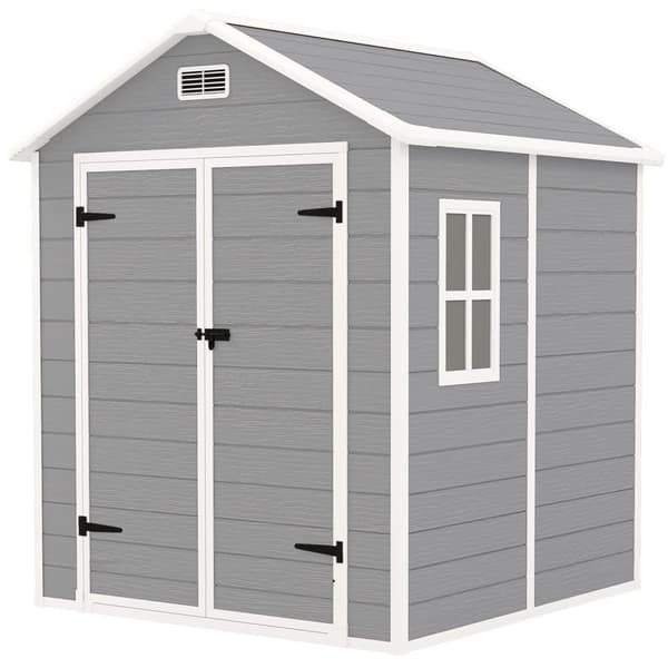 Verktygsskjul, 2,4m², 182x151x219/181 cm, Grå