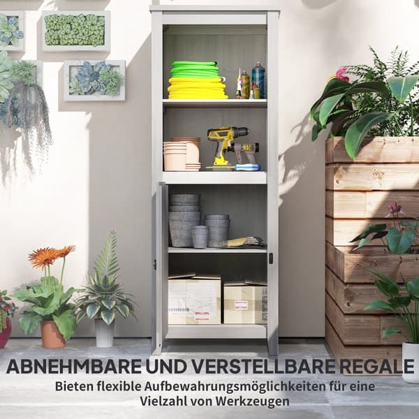 Havekabinet, 60x60x160 cm, Lys Grå