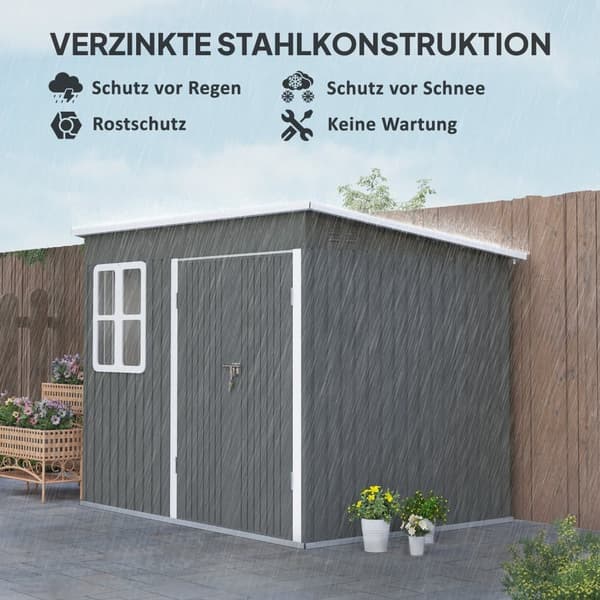 Verktygsskjul, 260x177x190 cm, Mörkgrå