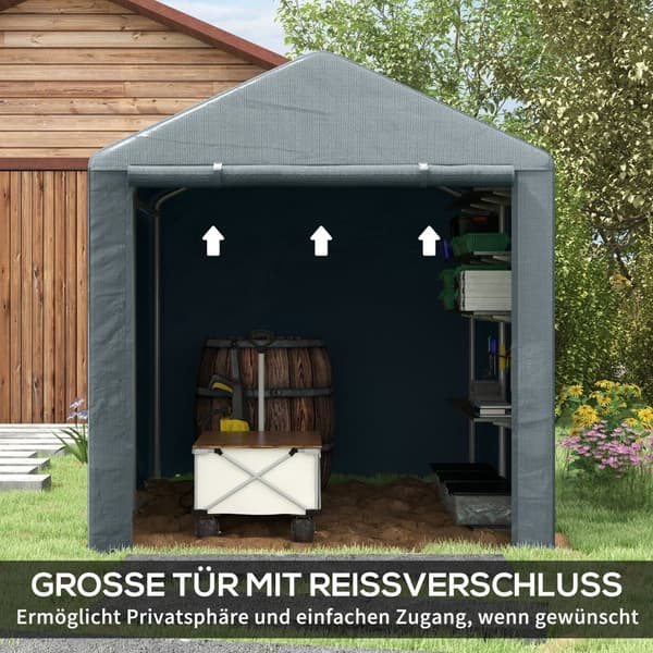 Garage Telt, 1.6x2.18x1.72 m, Mørkegrå
