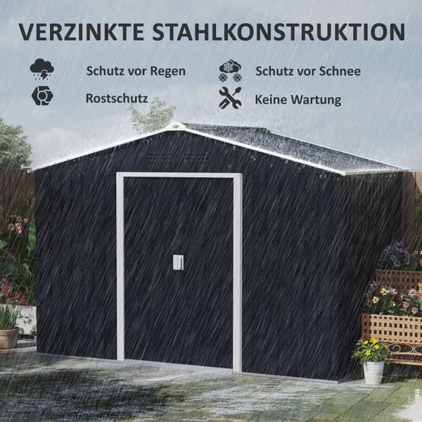 Verktygsskjul, 277x195x192 cm, Mörkgrå