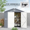 Miniatyrbillede 5 af 9: Redskabsskur, 4.1m³, 240x190x180/228 cm, Grå
