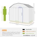 Miniatyrbillede 3 af 9: Redskabsskur, UV-beskyttelse Gartenschrank, 238x132x198.5 cm, Mørkegrå