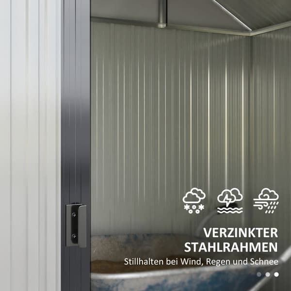 Redskabsskur, UV-beskyttelse Gartenschrank, 238x132x198.5 cm, Mørkegrå