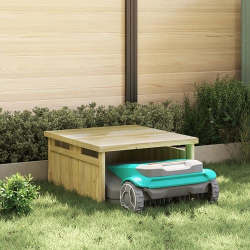 Robotic Lawn Mower Garage 70x80x38 cm Impregnerat trä - Tall