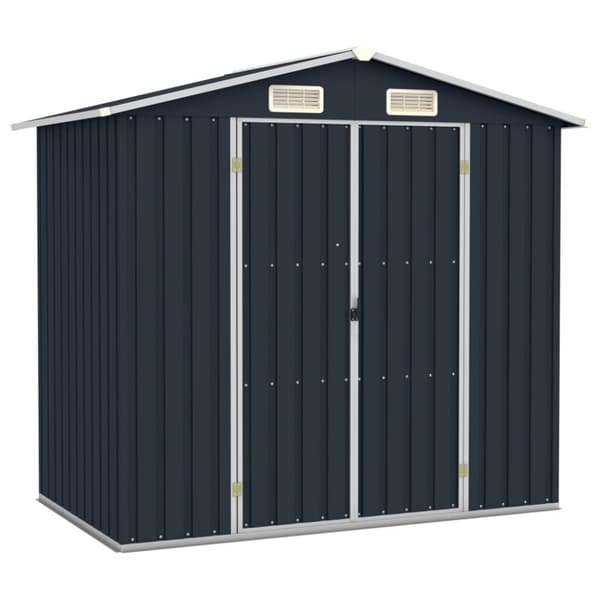 Trädgårdsskjul antracit 205x129x183 cm galvaniserat stål