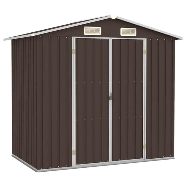 Trädgårdsskjul brun 205x129x183 cm galvaniserat stål
