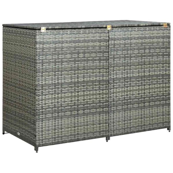 Skjul för 2 soptunnor konstrotting antracit 148x77x111 cm