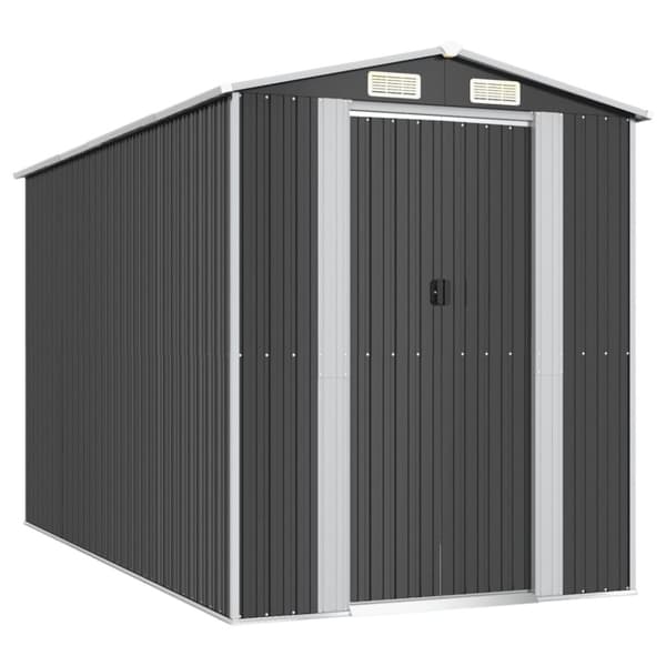 Trädgårdsskjul antracit 192x357x223 cm galvaniserat stål
