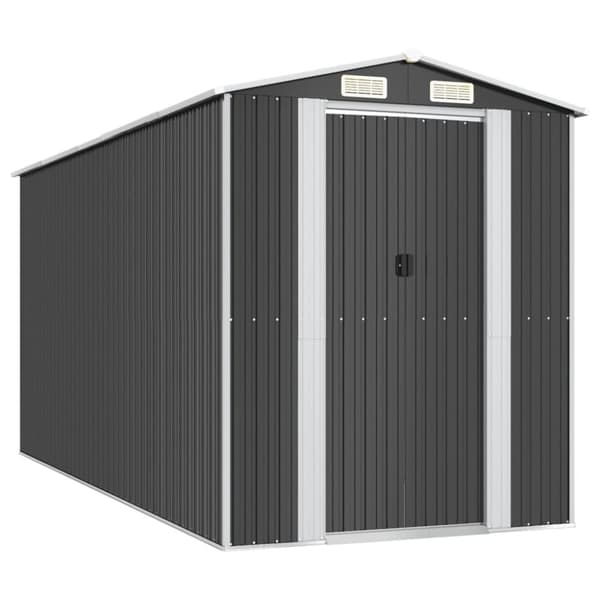 Trädgårdsskjul antracit 192x440x223 cm galvaniserat stål