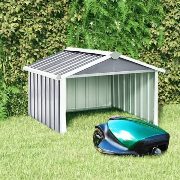 Skjul för robotgräsklippare 92x97x63 cm galvaniserat stål grå