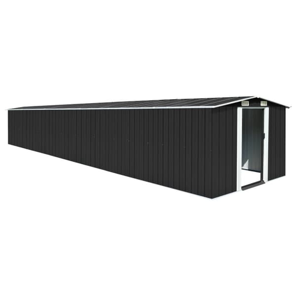Trädgårdsskjul antracit 257x779x181 cm galvaniserat stål