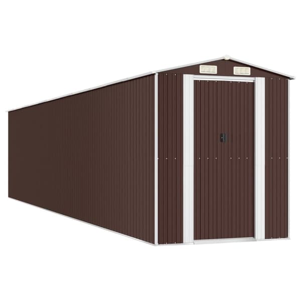 Trädgårdsskjul mörkbrun 192x938x223 cm galvaniserat stål